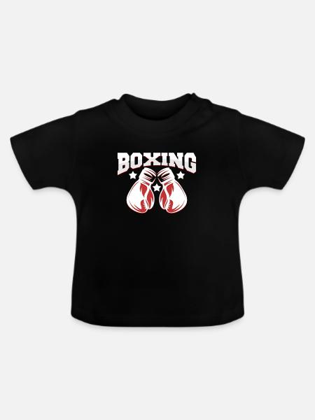 Gants de boxe - T-shirt bio col rond Bébé - noir