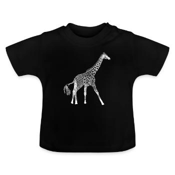 Structure blanche girafe - T-shirt bio col rond Bébé - noir - Devant