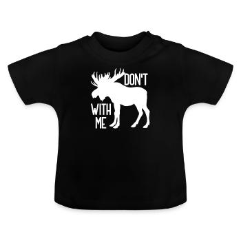 Moose pun - Baby Organic T-Shirt with Round Neck - black - Front