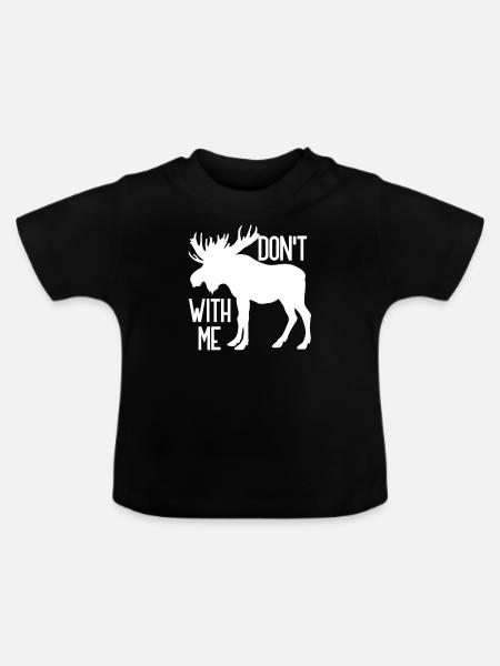 Elch Wortspiel - Baby Bio-T-Shirt mit Rundhals - Schwarz