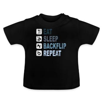 BackFlip, Parkour, Freerun, Sport, Cadeau - T-shirt bio col rond Bébé - noir - Devant