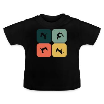 Backflip, saut périlleux - T-shirt bio col rond Bébé - noir - Devant