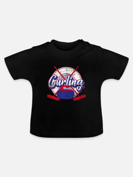 Curling - Baby Bio-T-Shirt mit Rundhals - Schwarz