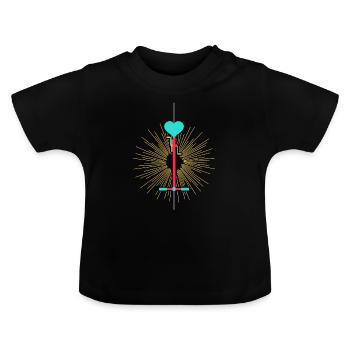 Selle d'amour - T-shirt bio col rond Bébé - noir - Devant