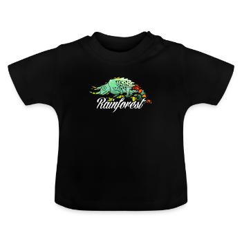 Caméléon forêt tropicale tropicale protection de l'environnement jungle - T-shirt bio col rond Bébé - noir - Devant