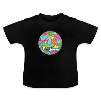 Forêt tropicale tropicale protection de l'environnement pélican jungle - T-shirt bio col rond Bébé - noir - Devant