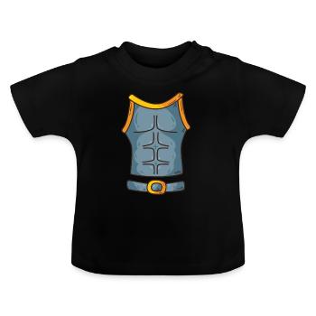 Ritterrüstung - Baby Bio-T-Shirt mit Rundhals - Schwarz - Vorne