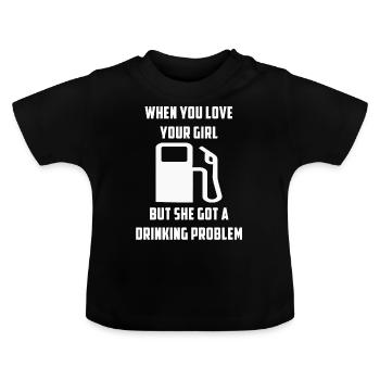 Problème de consommation Drôle de dictons de voitures - T-shirt bio col rond Bébé - noir - Devant