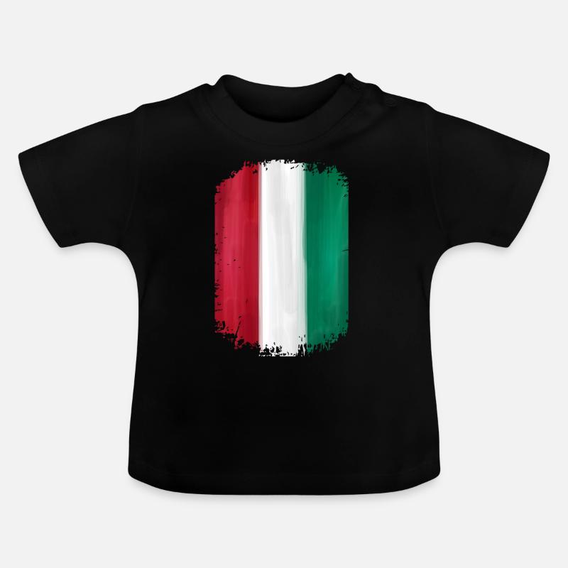 Drapeau de l'italie - T-shirt bio col rond Bébé - noir