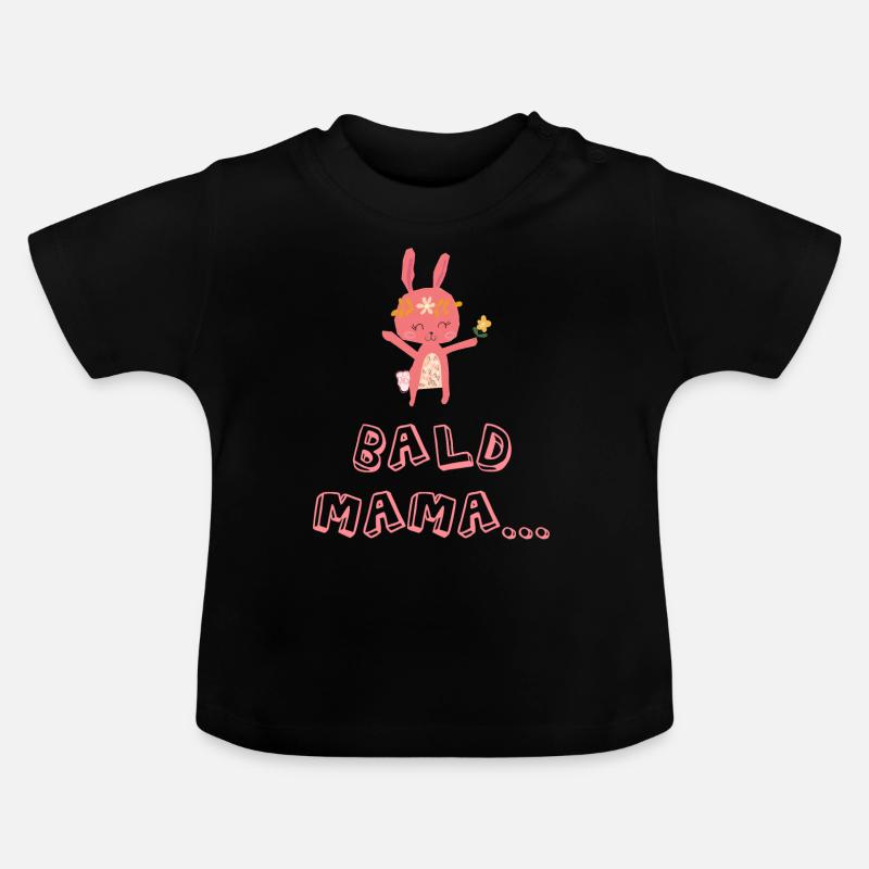 Bientôt maman bébé naissance fille grossesse Mudi - T-shirt bio col rond Bébé - noir