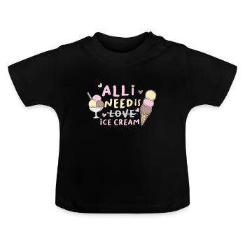 Eis - Baby Bio-T-Shirt mit Rundhals - Schwarz - Vorne