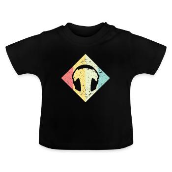 casque - T-shirt bio col rond Bébé - noir - Devant