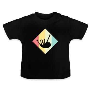 Dudelsack - Baby Bio-T-Shirt mit Rundhals - Schwarz - Vorne