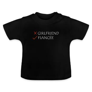 Petite amie fiancée - T-shirt bio col rond Bébé - noir - Devant