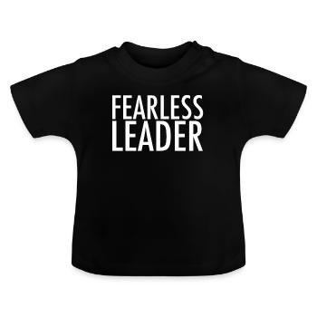 Leader sans peur - T-shirt bio col rond Bébé - noir - Devant