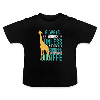Giraffe | Giraffes | safari - Baby Organic T-Shirt with Round Neck - black - Front