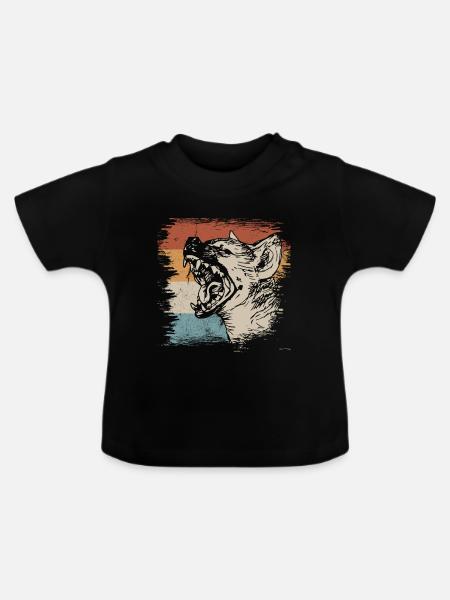 Hyäne - Baby Bio-T-Shirt mit Rundhals - Schwarz