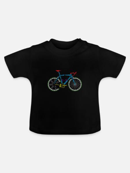 Bicycle anatomy for bike and cycling lovers - Baby Organic T-Shirt with Round Neck - black