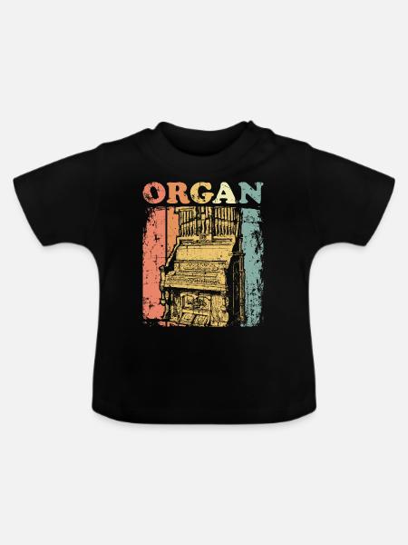 Orgel - Baby Bio-T-Shirt mit Rundhals - Schwarz