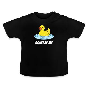Le canard de bain me pousse le bain de canard grinçant - T-shirt bio col rond Bébé - noir - Devant