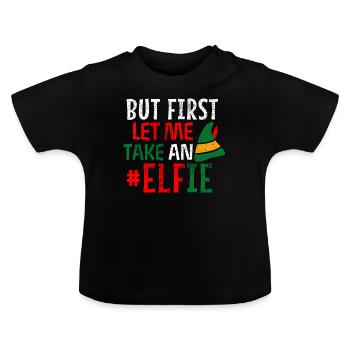 Elf Elfie pun - Baby Organic T-Shirt with Round Neck - black - Front