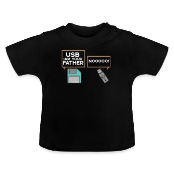 USB I at Your Father Nerd Computer IT Geek - Baby Organic T-Shirt with Round Neck - black - Front