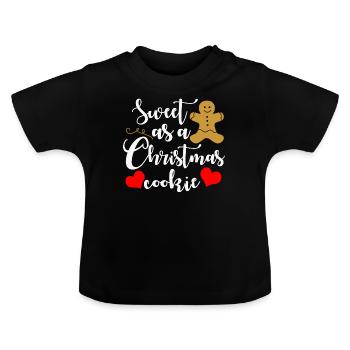Lebkuchenmann - Baby Bio-T-Shirt mit Rundhals - Schwarz - Vorne