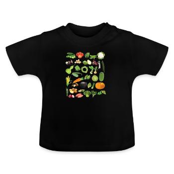 Alle Arten von Gemüse - Baby Bio-T-Shirt mit Rundhals - Schwarz - Vorne