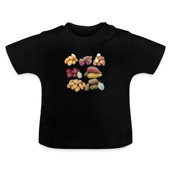 Alle Arten von Kartoffeln - Baby Bio-T-Shirt mit Rundhals - Schwarz - Vorne