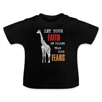 Girafes disant - T-shirt bio col rond Bébé - noir - Devant