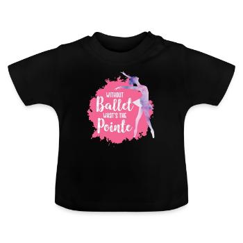 Dancing Ballet - Baby Organic T-Shirt with Round Neck - black - Front