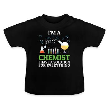 Chemist solution for everything - Baby Organic T-Shirt with Round Neck - black - Front