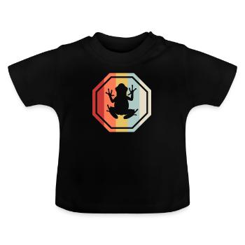 Frog frogs toad - Baby Organic T-Shirt with Round Neck - black - Front