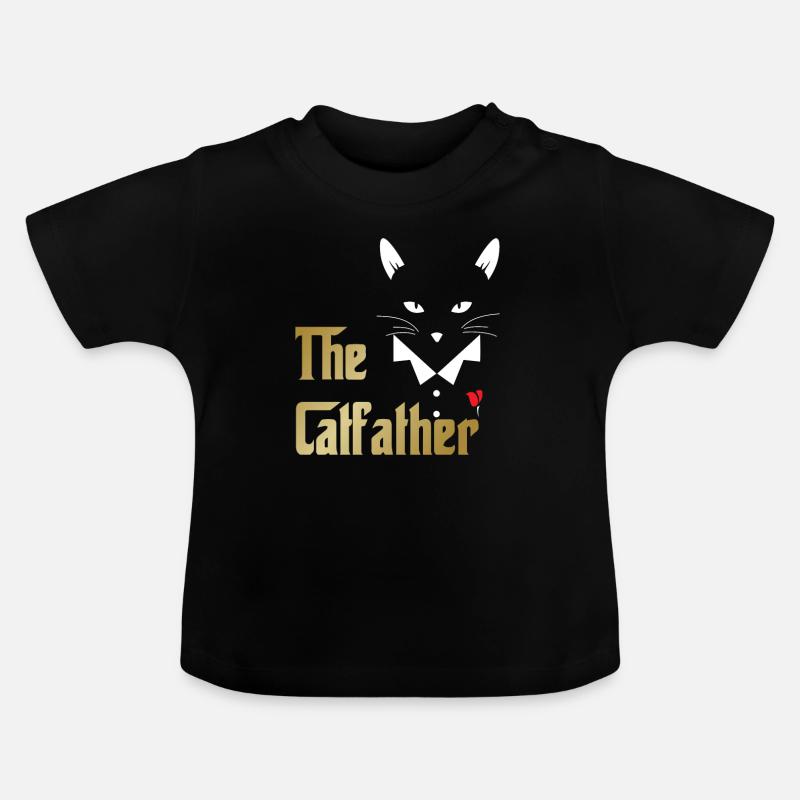Chat père papa chat papa papa - T-shirt bio col rond Bébé - noir