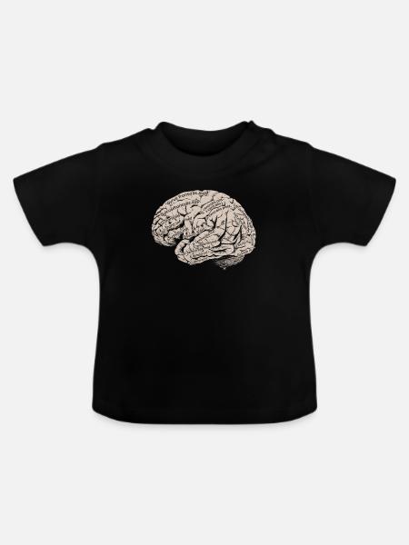 Gehirn Anatomie Neurologe Arzt Doktor Neurologie - Baby Bio-T-Shirt mit Rundhals - Schwarz