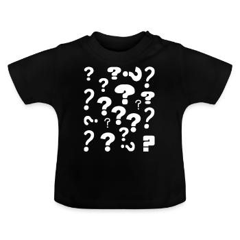 Question mark - Baby Organic T-Shirt with Round Neck - black - Front