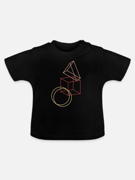 Geometrische Formen - Baby Bio-T-Shirt mit Rundhals - Schwarz