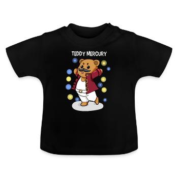 Teddy Mercury - Baby Organic T-Shirt with Round Neck - black - Front