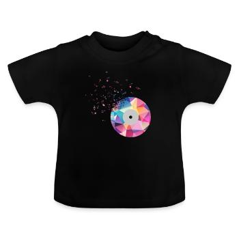 Musique CD Note musicale - T-shirt bio col rond Bébé - noir - Devant