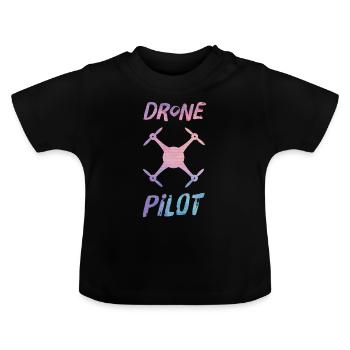 Pilot pilot phantom mavic pro drone Drohne Drone - Baby Bio-T-Shirt mit Rundhals - Schwarz - Vorne