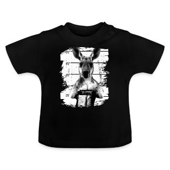 Gefängnis Känguru Beuteltier lustig - Baby Bio-T-Shirt mit Rundhals - Schwarz - Vorne