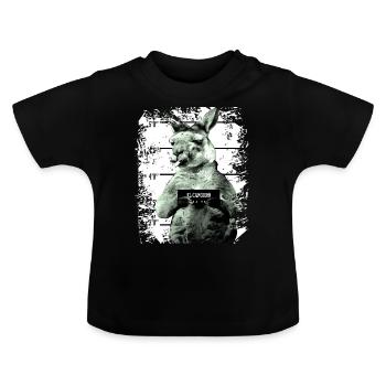Gefängnis Känguru Beuteltier lustig - Baby Bio-T-Shirt mit Rundhals - Schwarz - Vorne