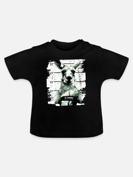 Gefängnis Känguru Beuteltier lustig - Baby Bio-T-Shirt mit Rundhals - Schwarz