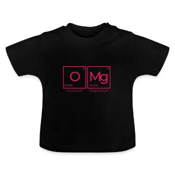 OMg - oxygène magnésium - T-shirt bio col rond Bébé - noir - Devant