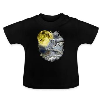 Loup Fantaisie Loups fantaisie - T-shirt bio col rond Bébé - noir - Devant