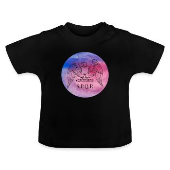 Rom S.p.q.r spqr Forum Romanum Cäsar Nero Augustus - Baby Bio-T-Shirt mit Rundhals - Schwarz - Vorne