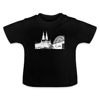 Cathédrale de Cologne - T-shirt bio col rond Bébé - noir - Devant