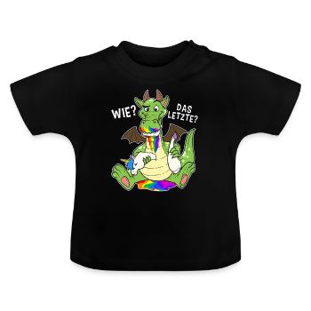 Letztes Einhorn Drache Frühstück Essen Mahl Mittag - Baby Bio-T-Shirt mit Rundhals - Schwarz - Vorne