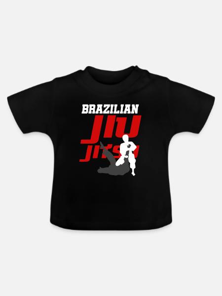 BJJ Brazilian Jiu Jitsu - Baby Bio-T-Shirt mit Rundhals - Schwarz