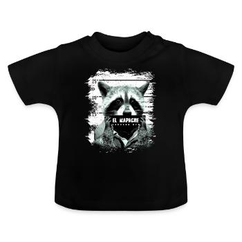 Prison nuit de raton laveur actif drôle - T-shirt bio col rond Bébé - noir - Devant